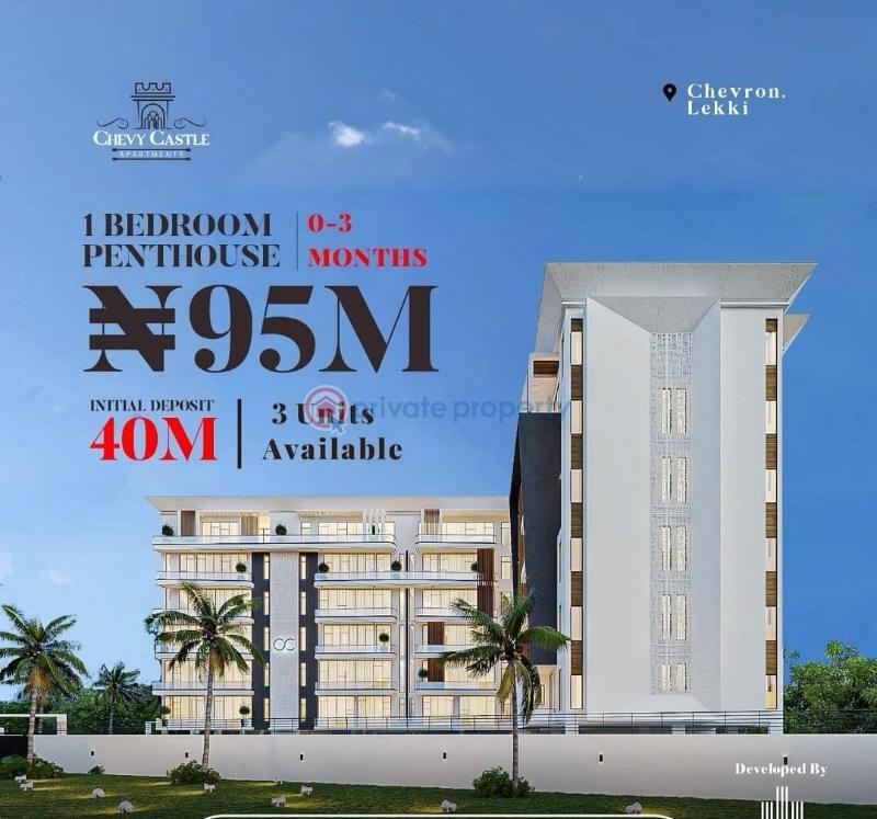 3 bedroom Block Of Flats For Sale Chevy Castle Apartment, Deposit 40million To Buy Now . Few Units Available Chevron Drive Lekki Lagos - 0