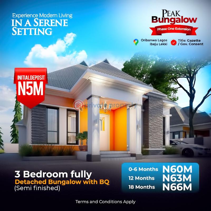 3 bedroom Detached Bungalow For Sale Oribawa Awoyaya Lagos Awoyaya Ajah Lagos