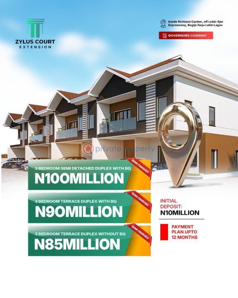 3 bedroom Terraced Duplex For Sale Zylus Court Extension Bogije Sangotedo Lagos