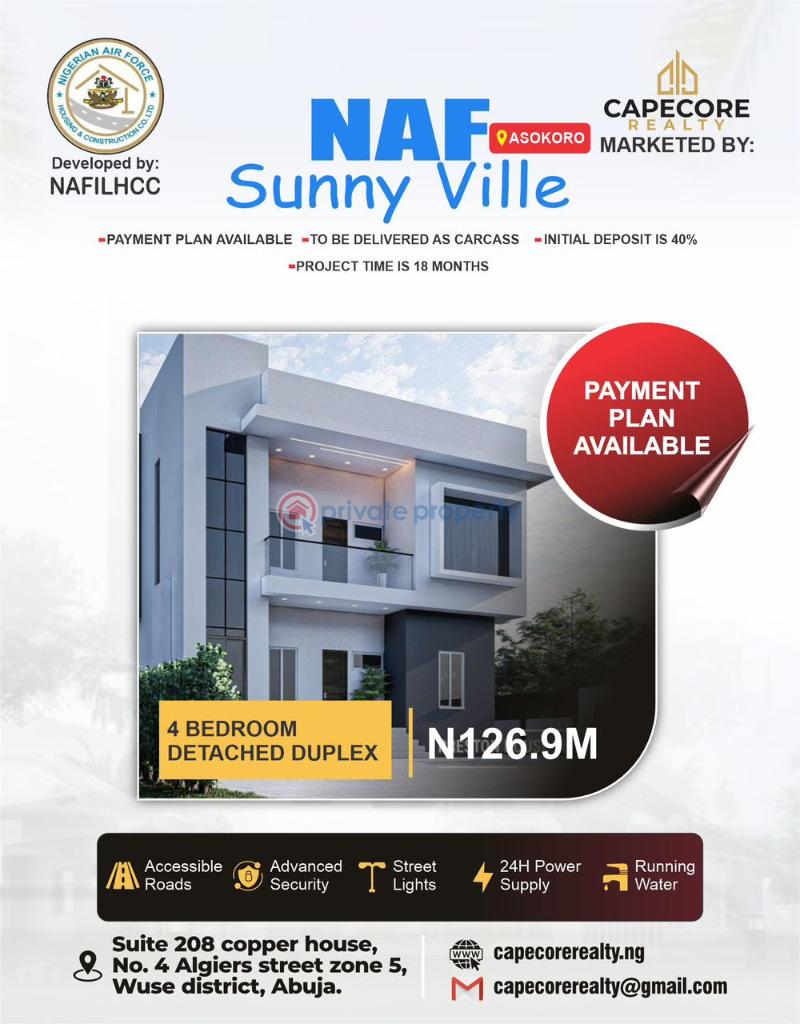 4 bedroom Detached Duplex For Sale Nigeria Asokoro Abuja Phase 1 