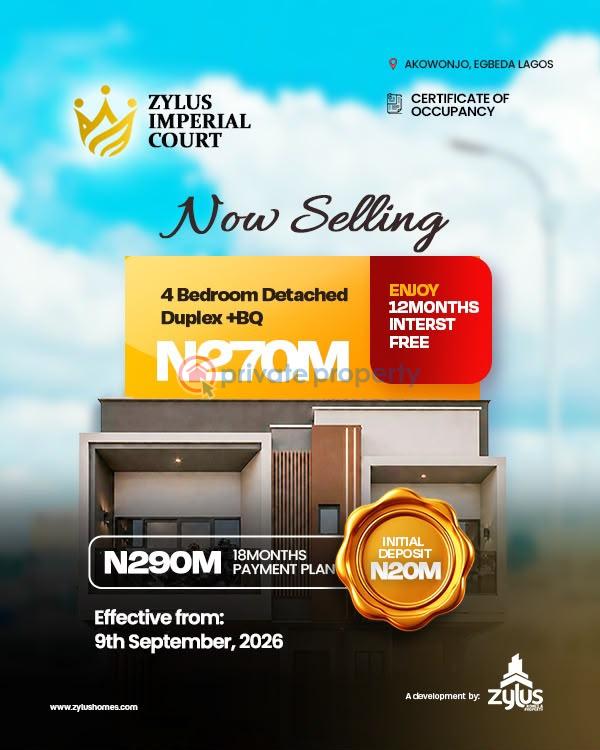 4 bedroom Detached Duplex For Sale Zylus Imperial Court Akowonjo Egbeda Akowonjo Alimosho Lagos