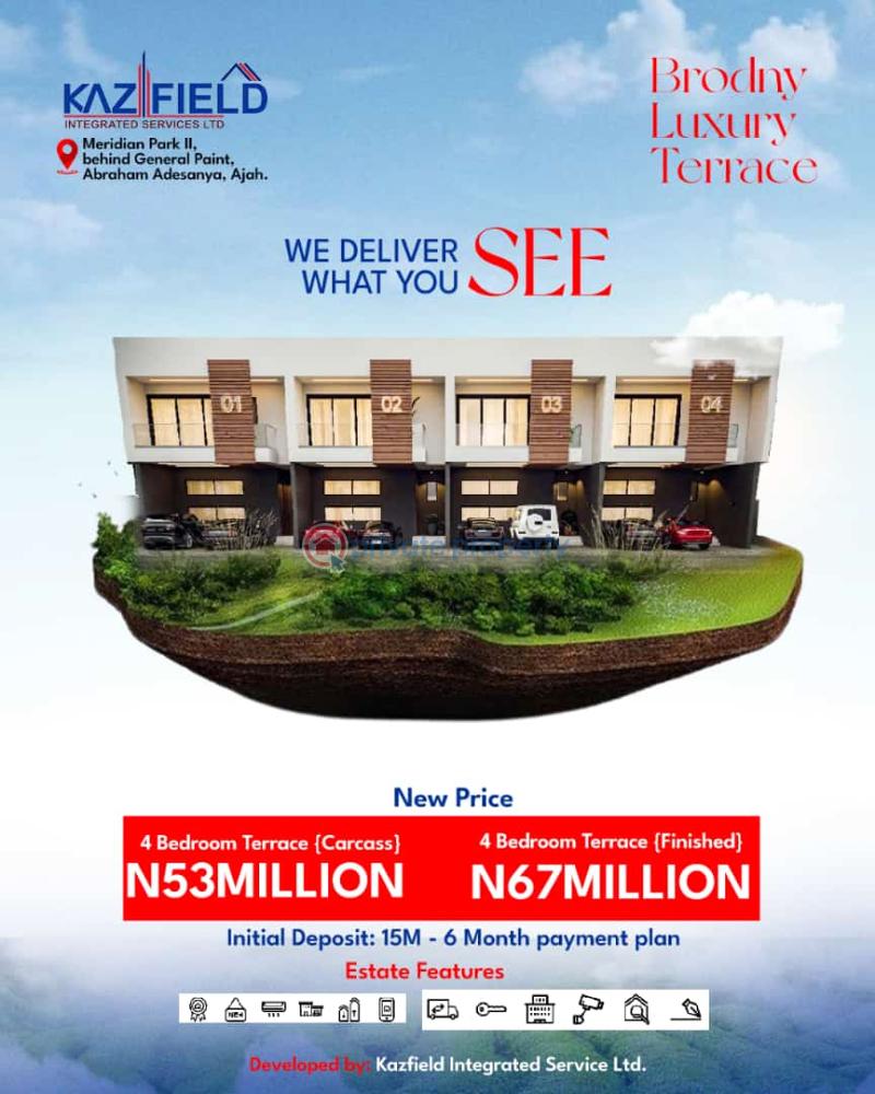 4 bedroom Terraced Duplex For Sale Merdian Park Ll, Behind General Paint Abraham Adesanya Ajah. Abraham Adesanya Ajah Lagos - 2