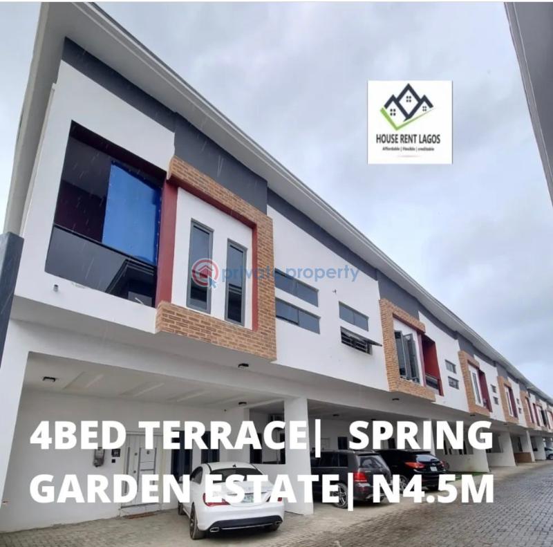 4 bedroom Terrace For Rent Spring Garden Estate Chevron Drive Lekki