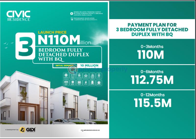 4 bedroom Bungalow For Sale Inside Atlantic Nominee Layout, Abraham Adesanya By Lekki Gardens Phase 5, Ajah, Lagos. Abraham Adesanya Ajah Lagos - 2