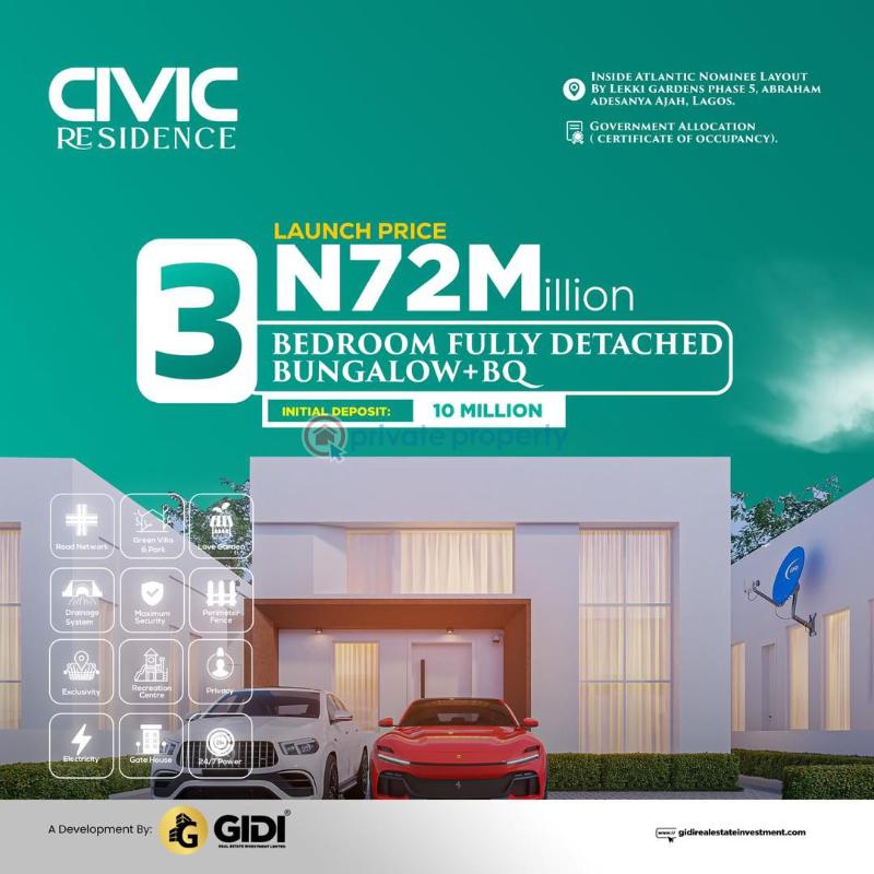 4 bedroom Bungalow For Sale Inside Atlantic Nominee Layout, Abraham Adesanya By Lekki Gardens Phase 5, Ajah, Lagos. Abraham Adesanya Ajah Lagos - 3