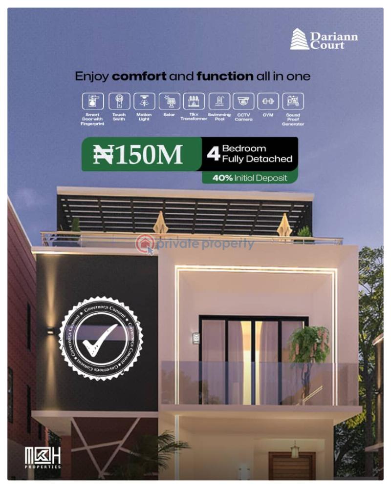 4 bedroom Detached Duplex For Sale Dariann Court Estate Inside Olive Park Estate After Lbs Sangotedo Ajah Lagos - 1