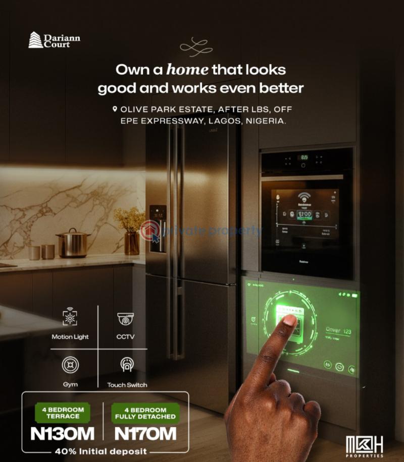 4 bedroom Detached Duplex For Sale Darriann Court Olive Park Estate After Lbs Off Epe Expressway Sangotedo Ajah Lagos