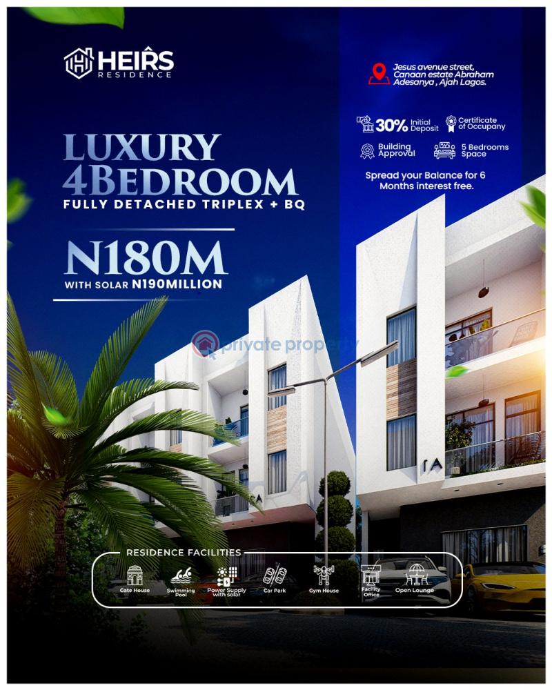 4 bedroom Detached Duplex For Sale Heirs Residence Canaan Estate Off Lekki Epe Express Sangotedo Ajah Lagos - 5