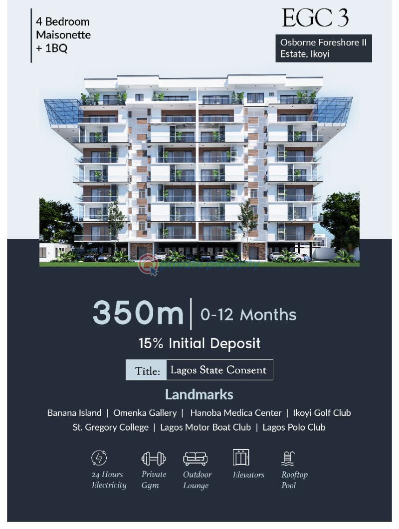 4 bedroom Maisonette For Sale Osborne Foreshore 2 Estate. Ikoyi Elizabeth Grace Court 3 (egc 3) Osborne Foreshore Estate Ikoyi Lagos - 0
