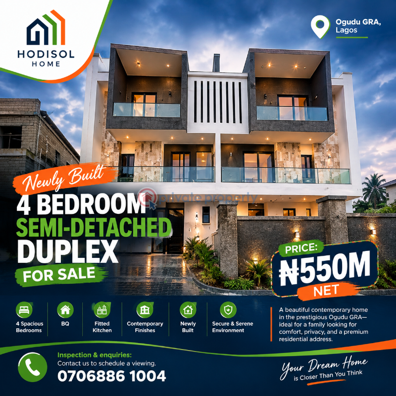 4 bedroom Semi detached Duplex For Sale Ogudu GRA Lagos - 0