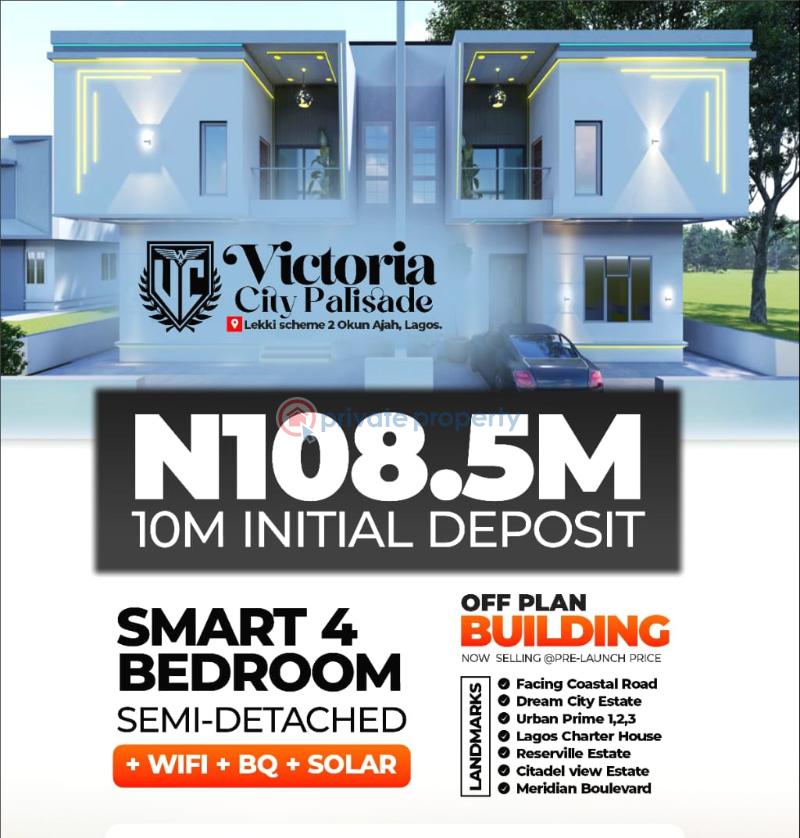 4 bedroom Semi detached Duplex For Sale Victoria City Palisade Off Plan Building Selling At Launch Price Okun Ajah Lagos