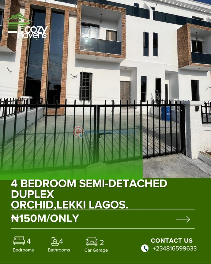 4 bedroom Semi detached Duplex For Sale Orchid Chevron Drive Lekki Lagos - 1