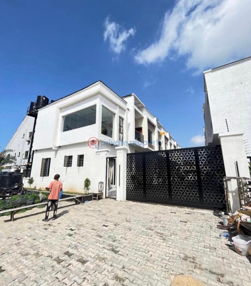 4 bedroom terrace duplex with a gym house - 4 4 bedroom Terraced Duplex For Sale Chevron By New Road Lekki Igbo Efon Lekki Lagos - 4