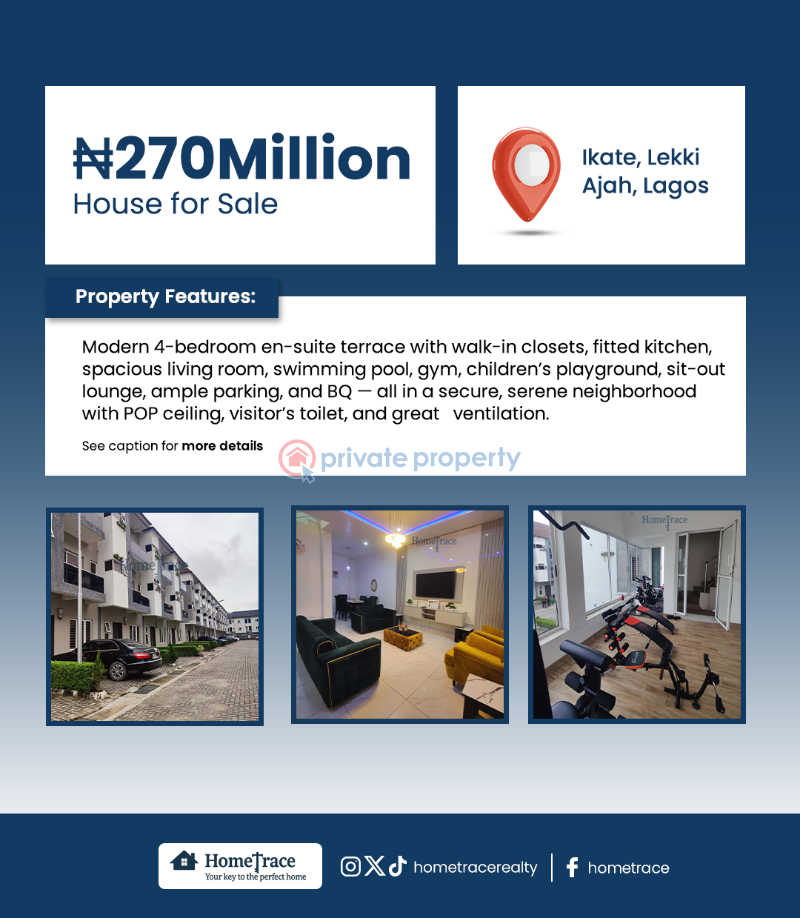 4 bedroom Semi detached Bungalow For Sale Ikate Lekki Ajah Lagos - 1