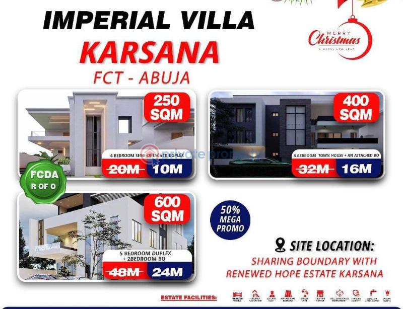 4 bedroom Residential Land For Sale Sharing Fence With Renew Hope Estate Karasana Karsana Abuja Phase 3 