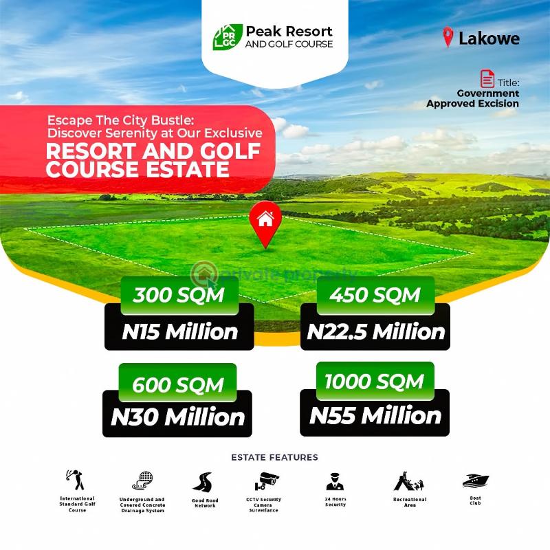 Residential Land For Sale Opposite Lakowe Gulf, Peak Resort And Golf Course,lakowe Ibeju-Lekki Lagos