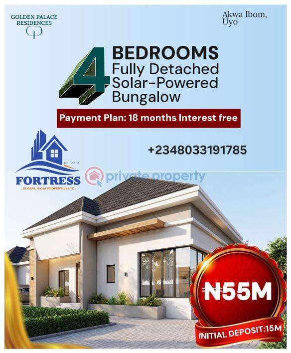 4 bedroom Detached Bungalow For Sale Off Aka – Nung Udoe – Eket Road, Uyo, Akwa Ibom State Eket Akwa Ibom - 1