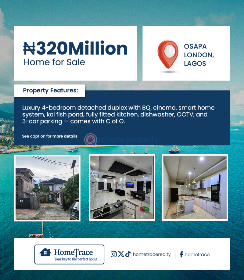 4bedroom detached duplex - 1 4 bedroom Detached Duplex For Sale Osapa London Lekki Lagos - 1