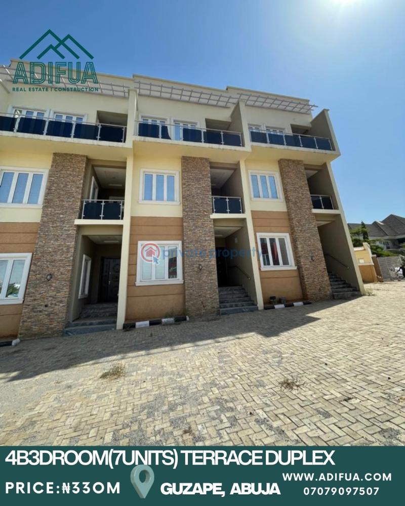 4 bedroom Terraced Duplex For Sale Adifua Realestate And Construction Guzape Abuja Phase 1  - 0