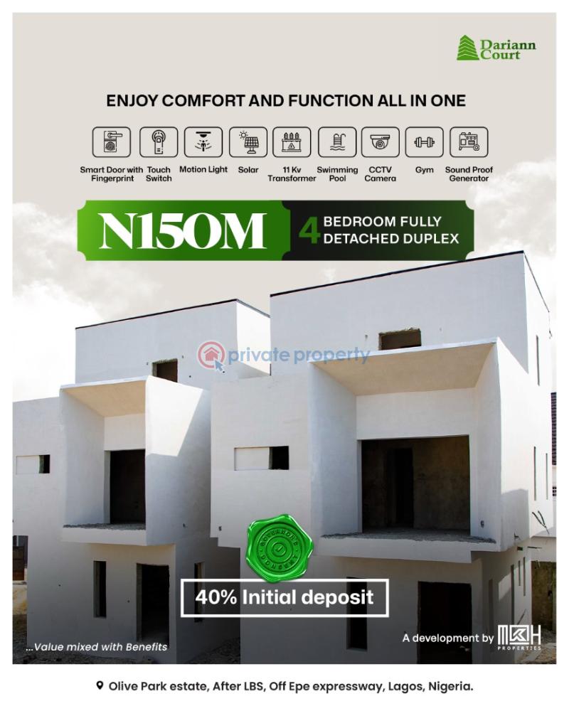 4 bedroom Duplex For Sale Darian Court Estate, After Lagos Business School, Off Lekki Epe Expressway. Olokonla Ajah Lagos - 0