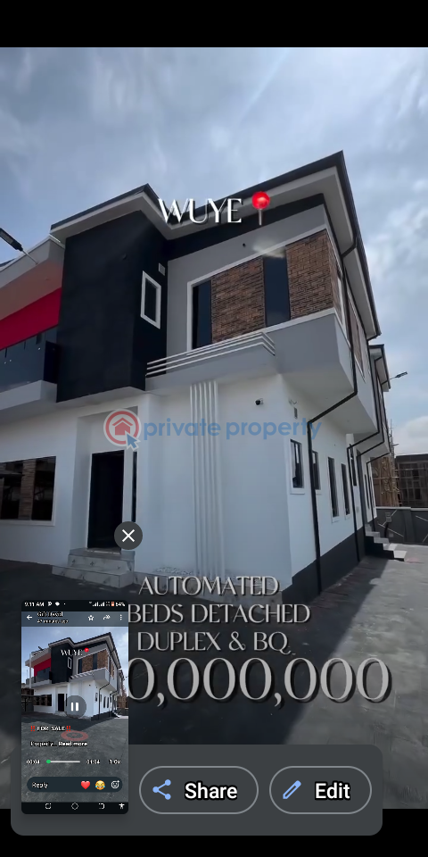 5 bedroom Detached Duplex For Sale Wuye Abuja Phase 2  - 1