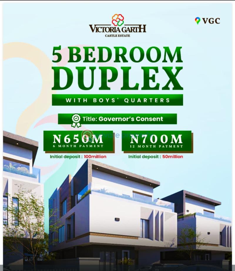 5 bedroom detached duplex 5 bedroom Duplex For Sale Victoria Garden City Lekki Lagos