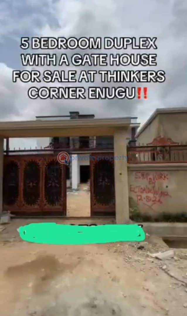 5 bedroom Detached Duplex For Sale Thinkers Corner Enugu Area  - 1