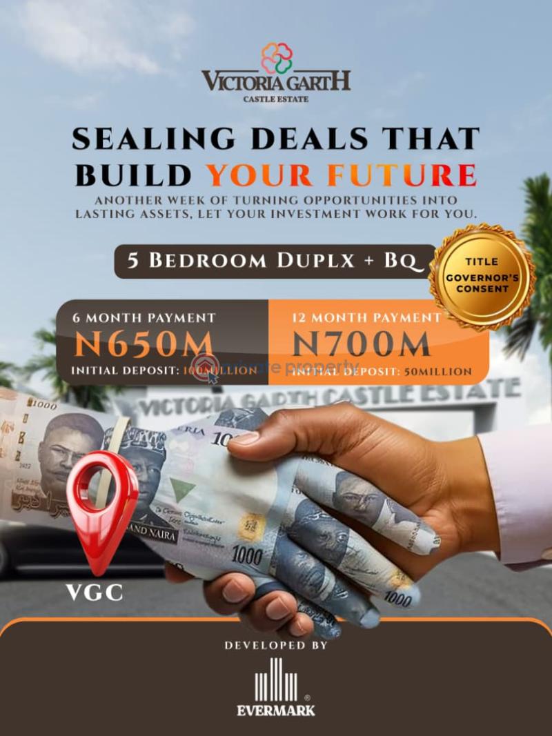 5 bedroom Detached Duplex For Sale Victoria Garth Castle Estate Vgc Main Lekki Victoria Garden City Lekki Lagos