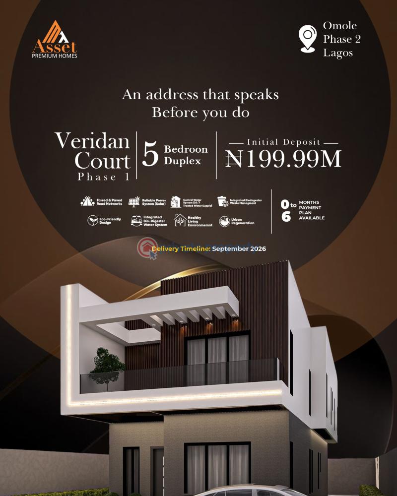 5 bedroom Detached Duplex For Sale Veridian Court, Omole Phase 2 Ojodu Lagos
