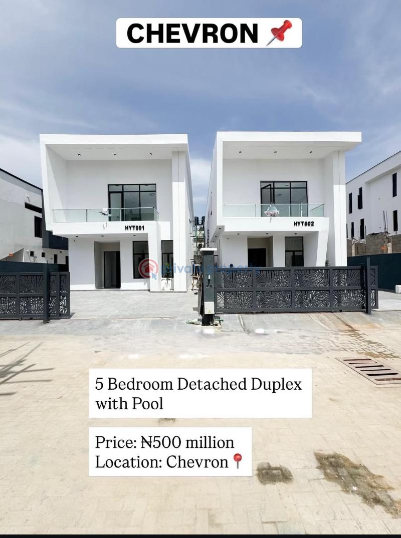 5 bedroom Detached Duplex For Sale Chevron Lekki Chevron Drive Lekki Lagos - 0