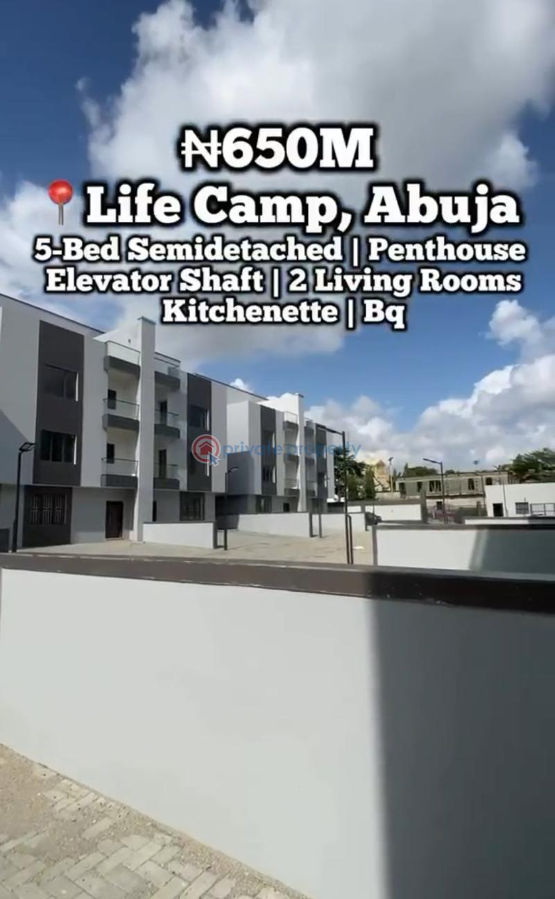5 bedroom Semi detached Duplex For Sale Life Camp / Abuja Life Camp Abuja Phase 3  - 1
