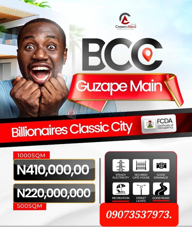 Residential Land For Sale Billionaire Classic City, Deposit 30% Then Spread Your Balance Within 6months Guzape Abuja Phase 1  - 6