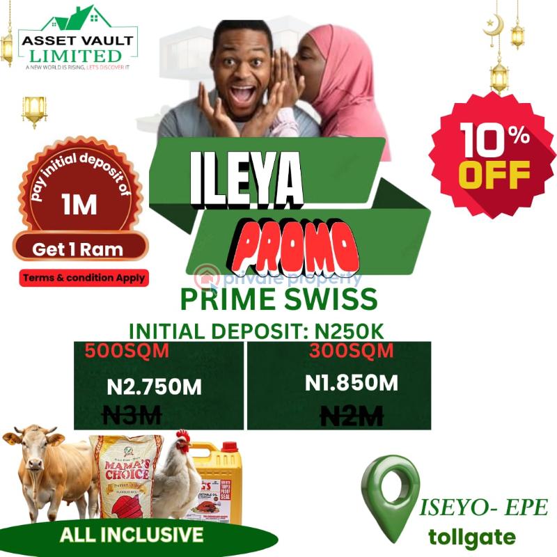 Mixed use Land For Sale Prime Swiss Estate With 10% Ileya Promo, Off Ijebu Ode Road Epe Lagos
