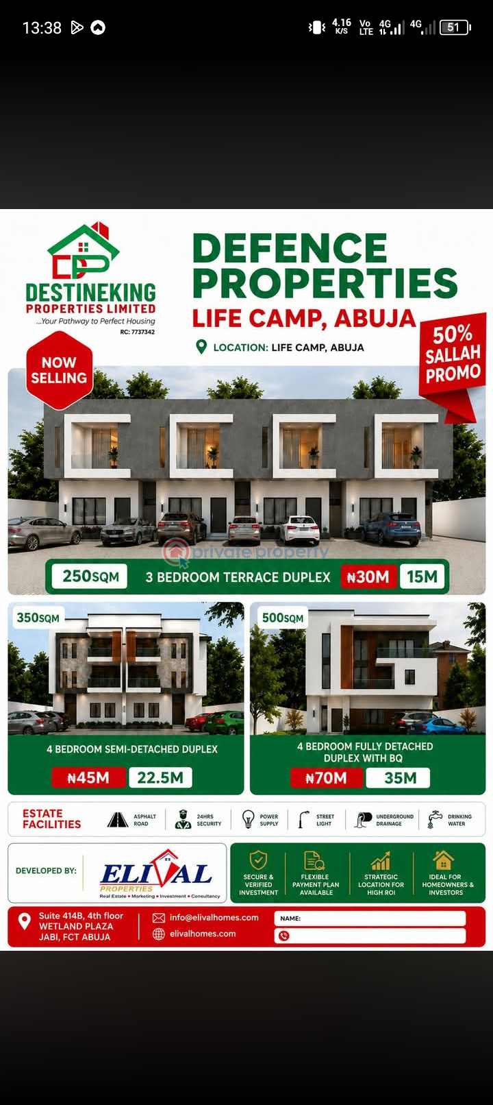 4 bedroom Residential Land For Sale Defence Estate Life Camp Abuja Phase 3 