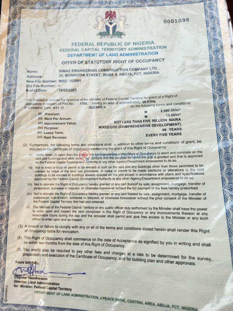 10 bedroom Residential Land For Sale Guzape 2. Guzape Abuja Phase 1 