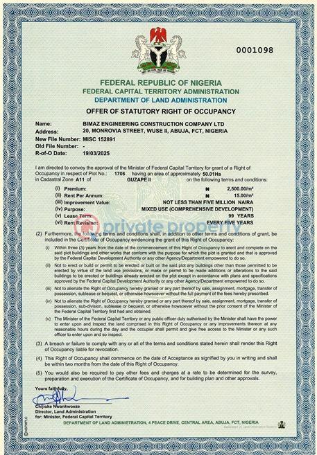 10 bedroom Residential Land For Sale Guzape 2. Guzape Abuja Phase 1 