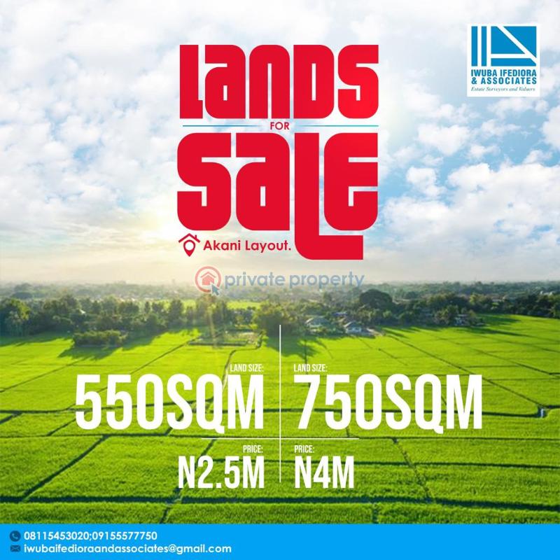 Land For Sale Akani Layout Enugu Area  - 1