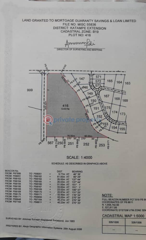 Mixed use Land For Sale Katampe Abuja Phase 2 