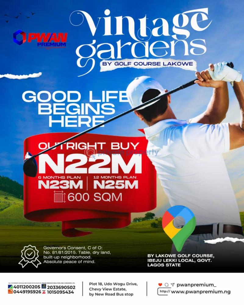 Land For Sale By Golf Course Lakowe Ajah Lagos