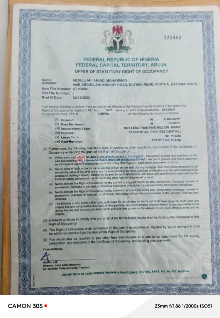 Residential Land For Sale Kubwa Abuja Phase 4 