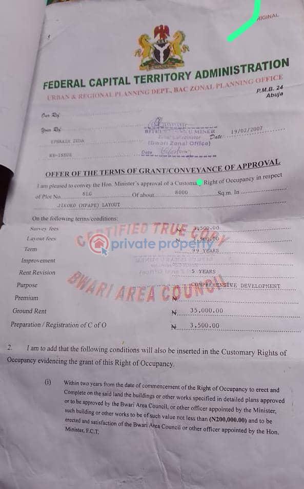 Residential Land For Sale Jikoko Mpape Abuja Phase 4  - 0