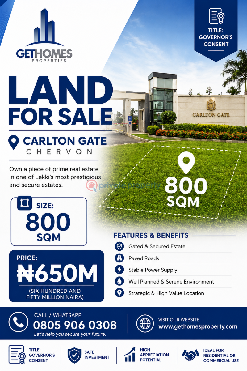 Residential Land For Sale Chevron Drive Lekki Lagos