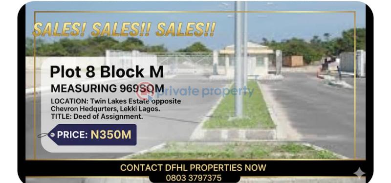 Land For Sale Twin Lakes Estate Opposite Chevron Head Office Lekki Expressway Chevron Drive Lekki Lagos - 1