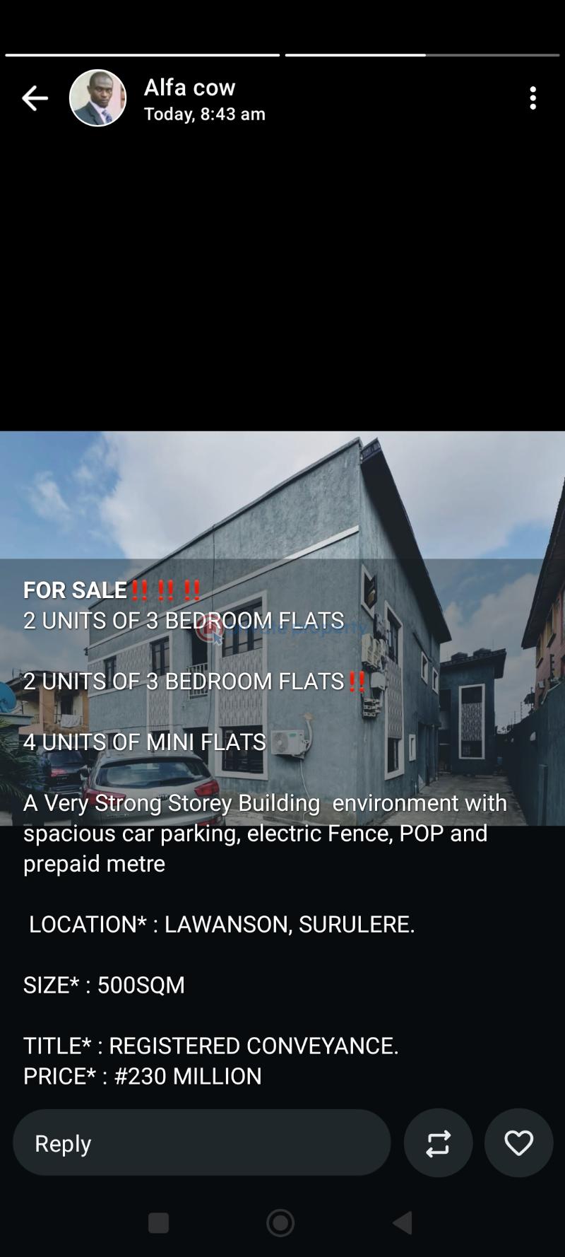 Block Of Flats For Sale Lawanson Surulere Lagos - 0