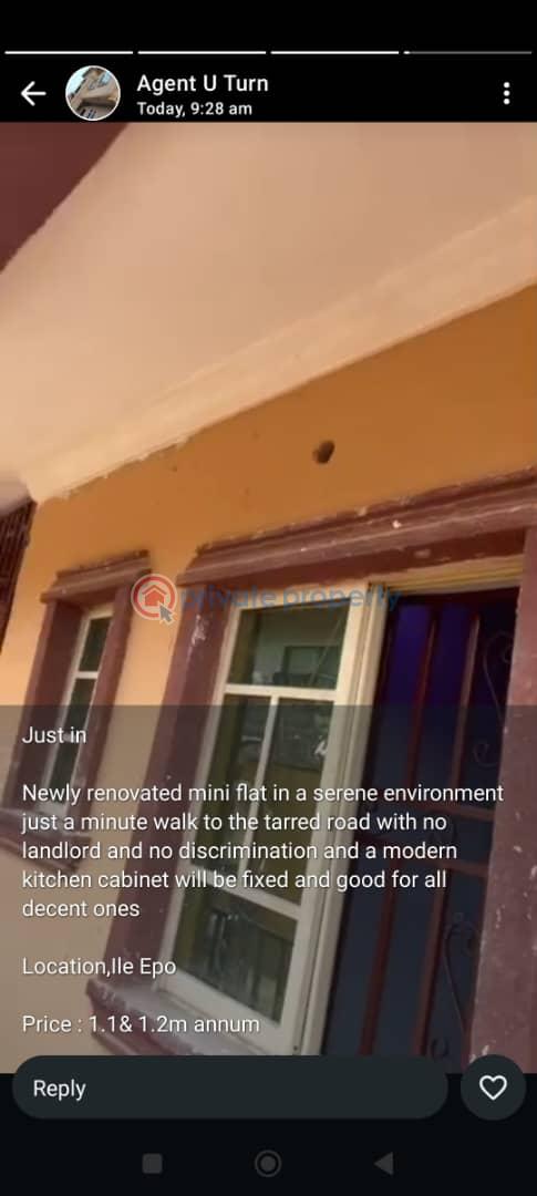 1 bedroom Mini Flat For Rent Ile Epo Oke Od Alimosho Lagos - 0