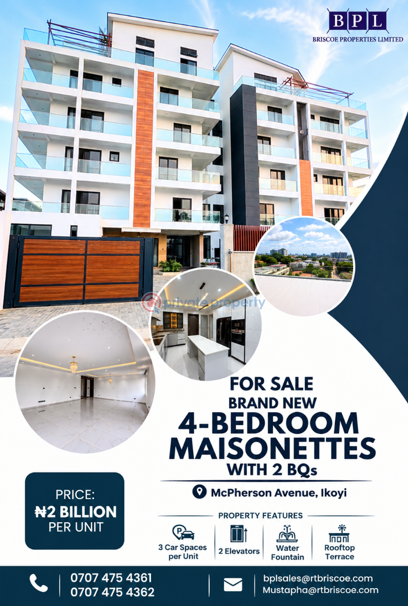 4 bedroom Flat & Apartment For Sale Mcpherson Avenue MacPherson Ikoyi Lagos