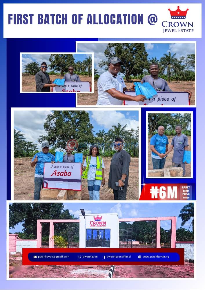 Mixed use Land For Sale Crown Jewel Estate, Ollor Ogwashi, Asaba. Aniocha South Delta