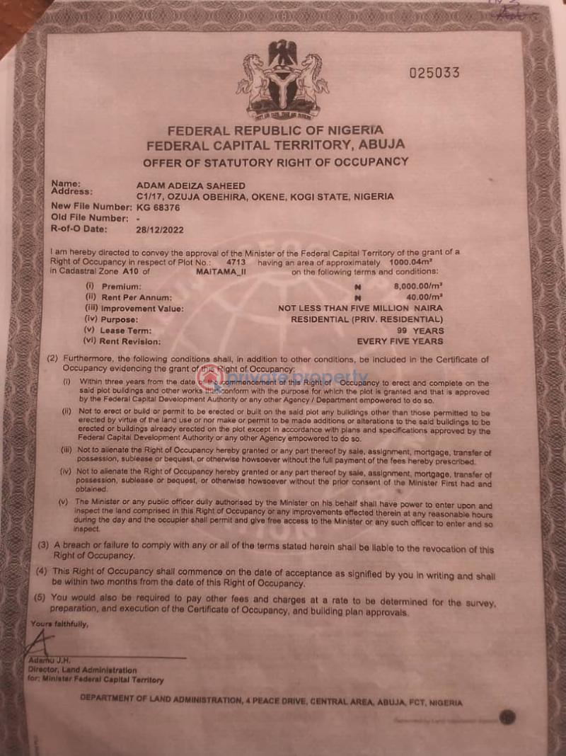 Residential Land For Sale Maitama 2 Maitama Abuja Phase 1 