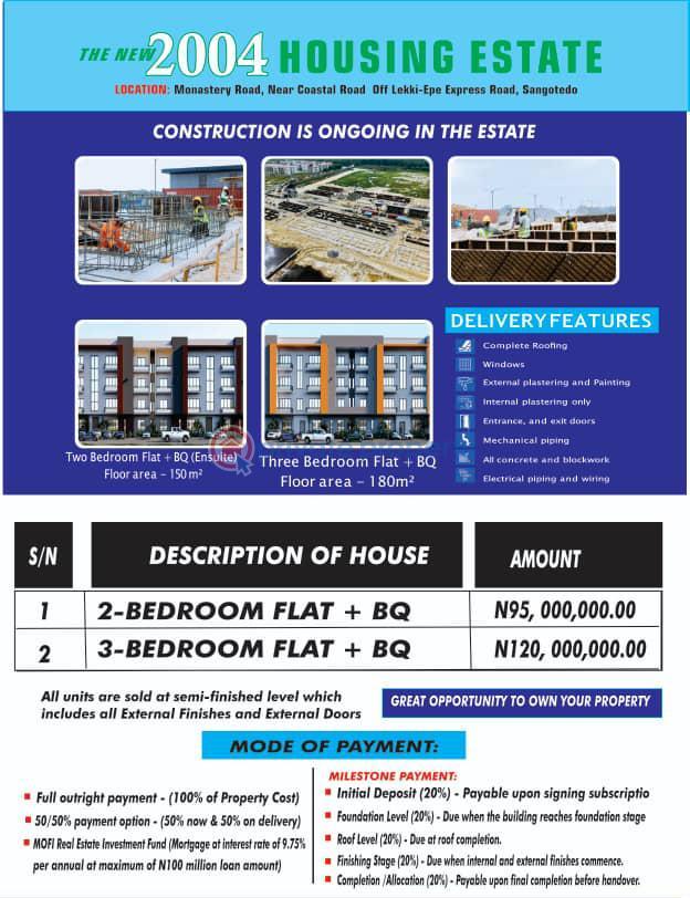 Block Of Flats For Sale Off Lekki Epe Road Sangotedo Lagos - 0