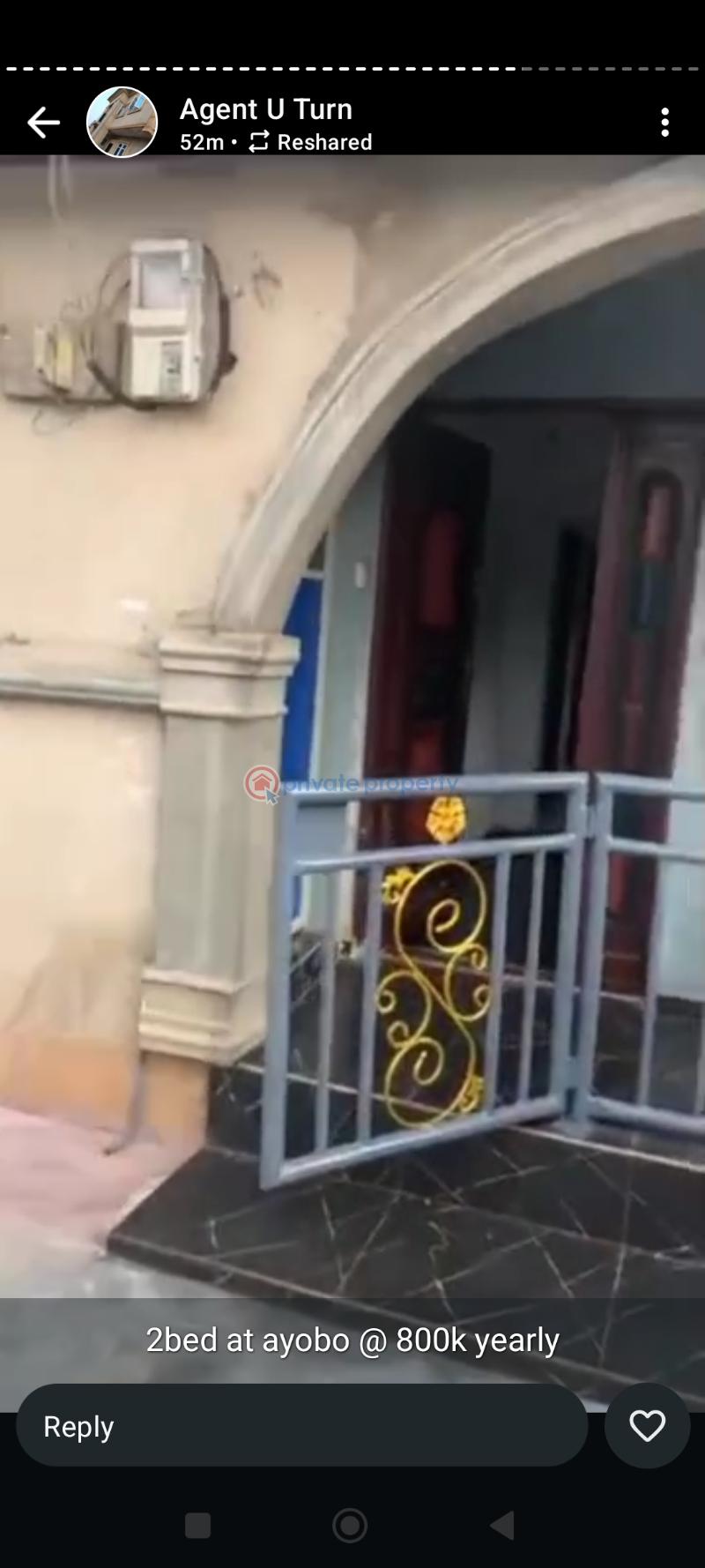 2 bedroom Block Of Flats For Rent Ayobo Ipaja Lagos - 0